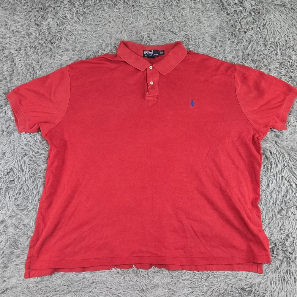 Polo Ralph Lauren Mens 2XL XXL Red‎ Short Sleeve Cotton Preppy Polo